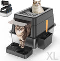 Stainless Steel Litter Box with Lid for All Cats - XL Size