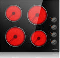 Noxton 24 Inch Electric Cooktop with 4 Burners for Easy Cooking