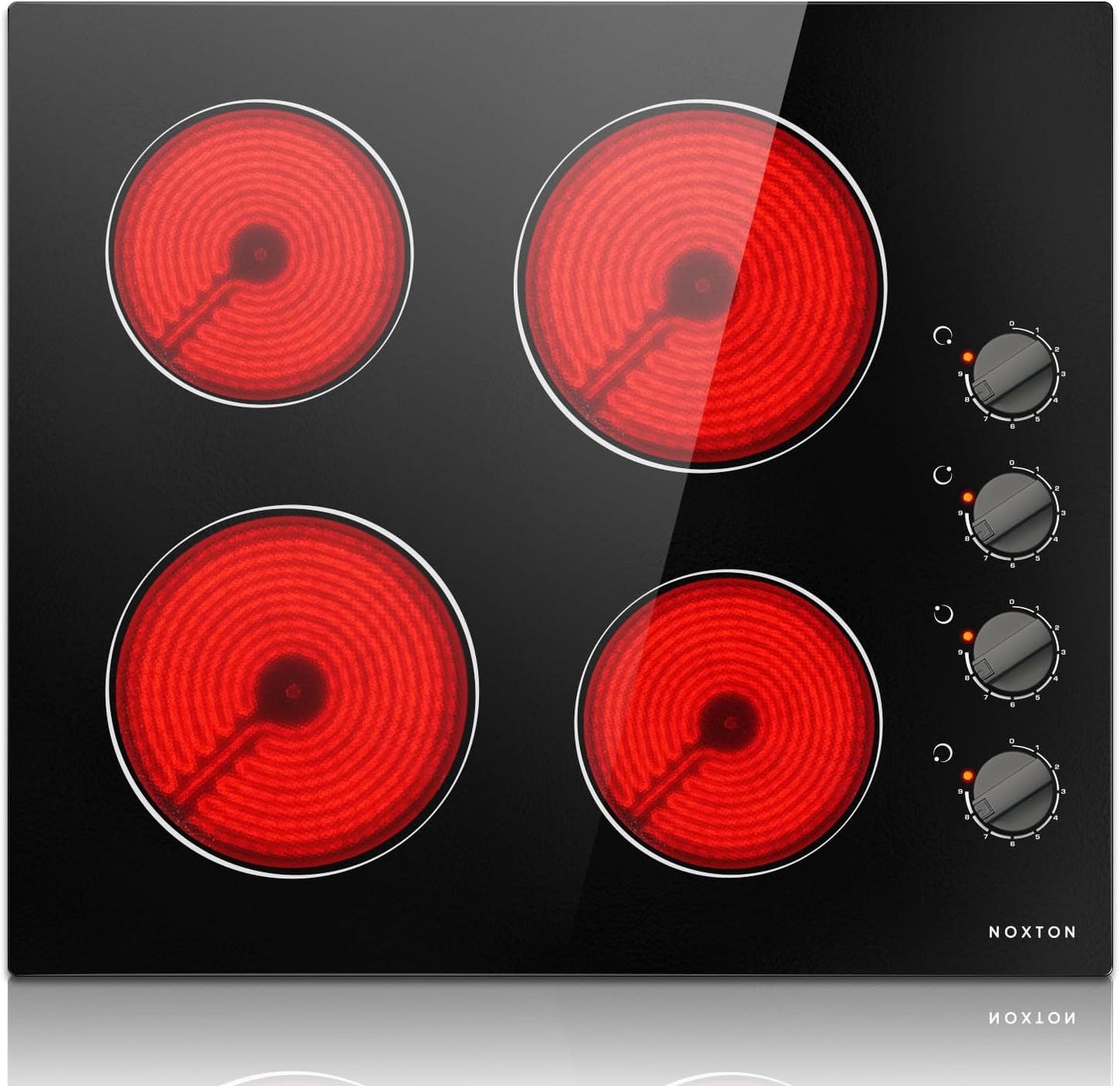 Noxton 24 Inch Electric Cooktop with 4 Burners for Easy Cooking