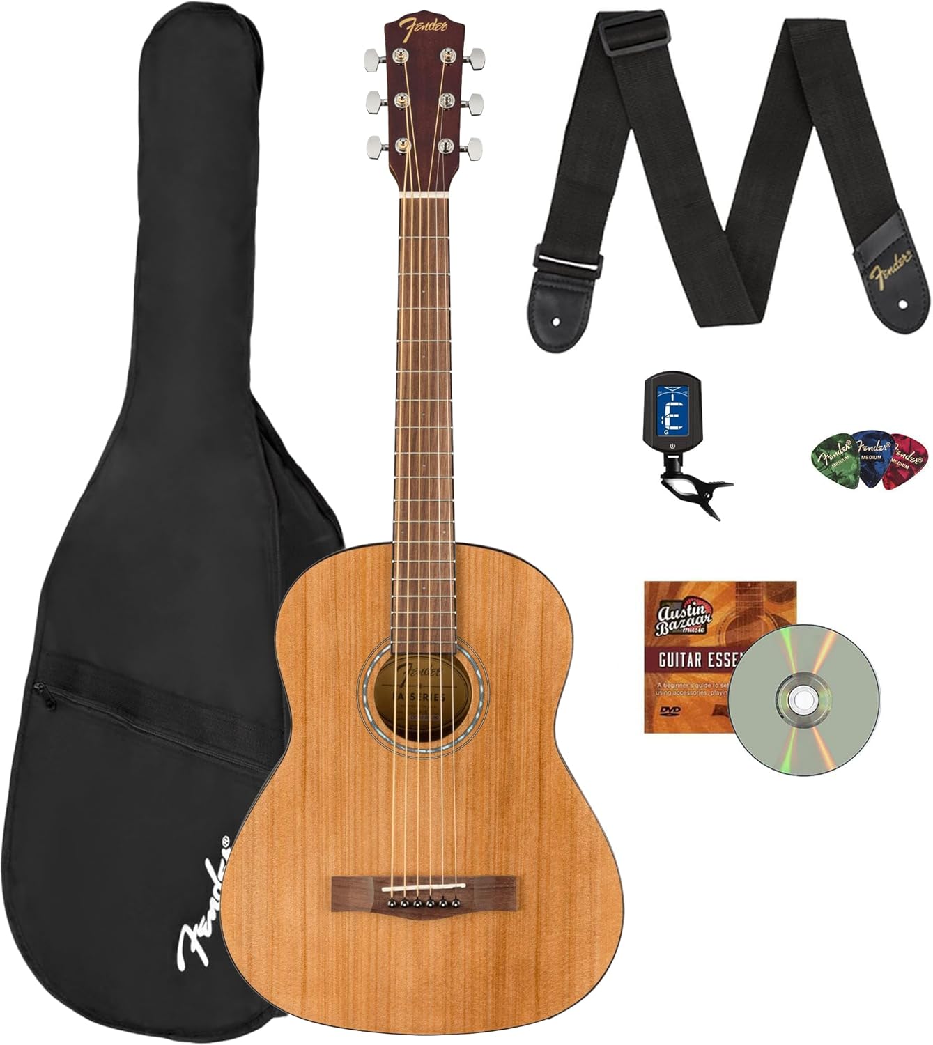 Fender FA-15 3/4-Scale Kids Acoustic Guitar Bundle for Beginners