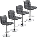 Yaheetech Bar Stools Set of 4 Adjustable Swivel High Back Counter