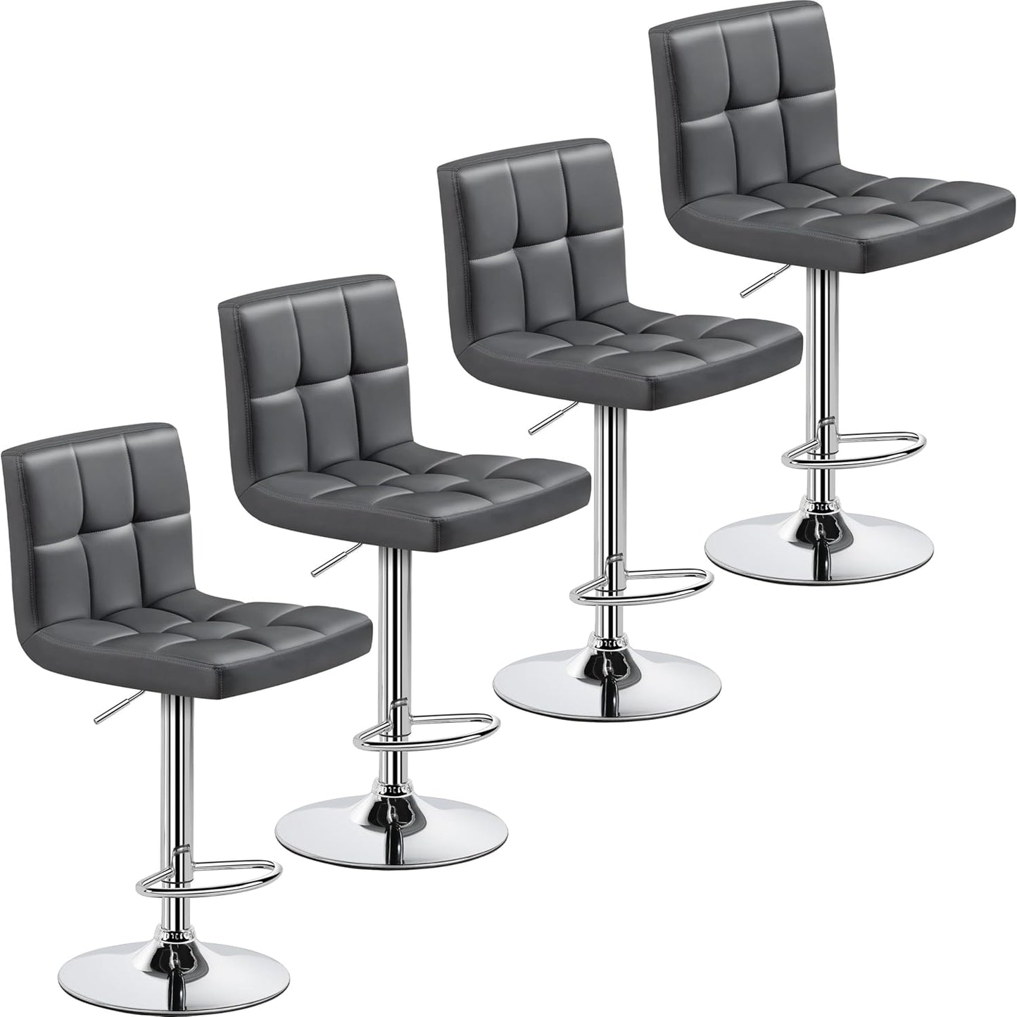 Yaheetech Bar Stools Set of 4 with Adjustable Height and Swivel