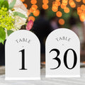 Arch Wedding Table Numbers 1-30 with Stands - Double-Sided 5x7 Signs