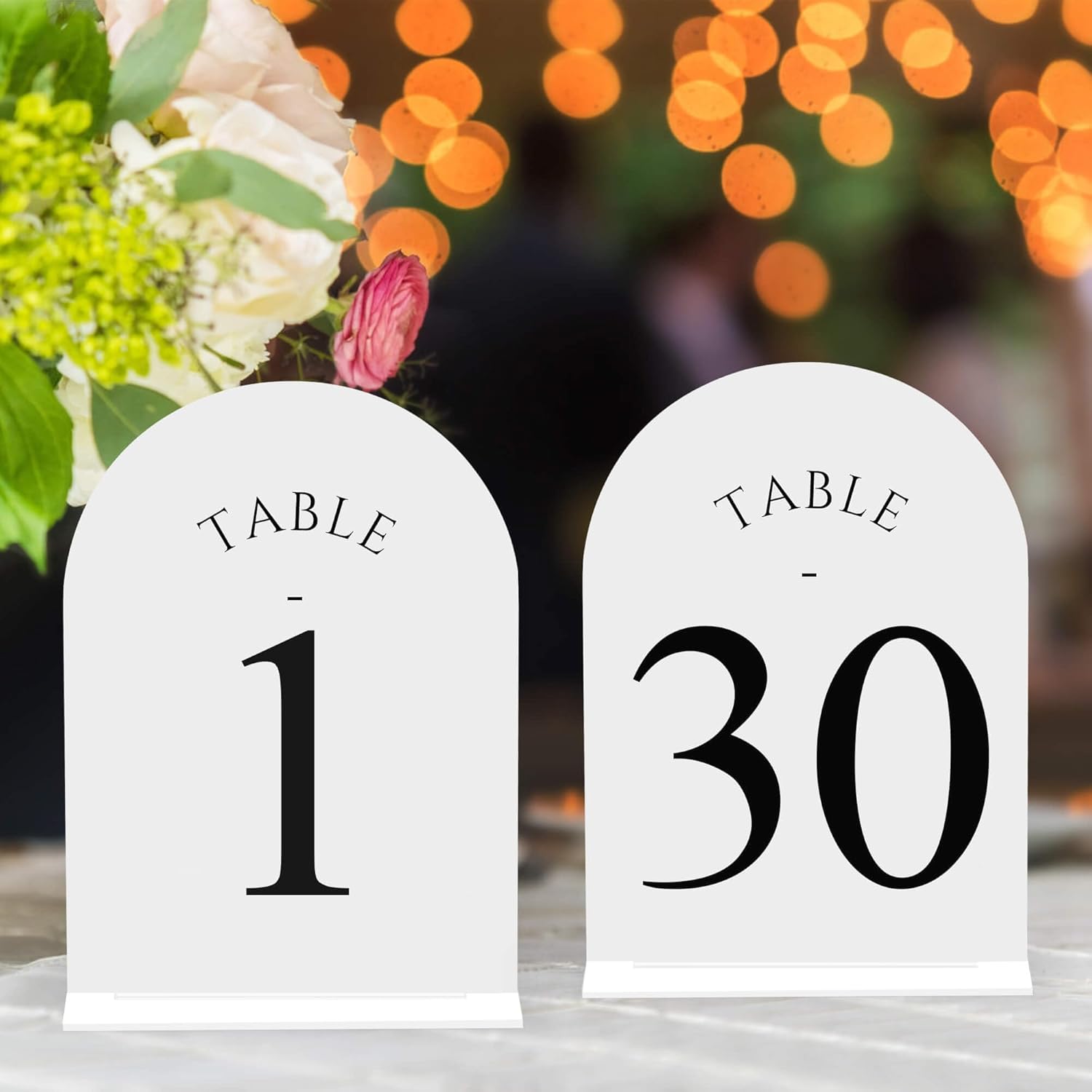 JOYIT Arch Wedding Table Numbers 1-30 with Stands for Events