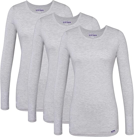 Sivvan Scrubs for Women - Long Sleeve Comfort Underscrub Tee Set