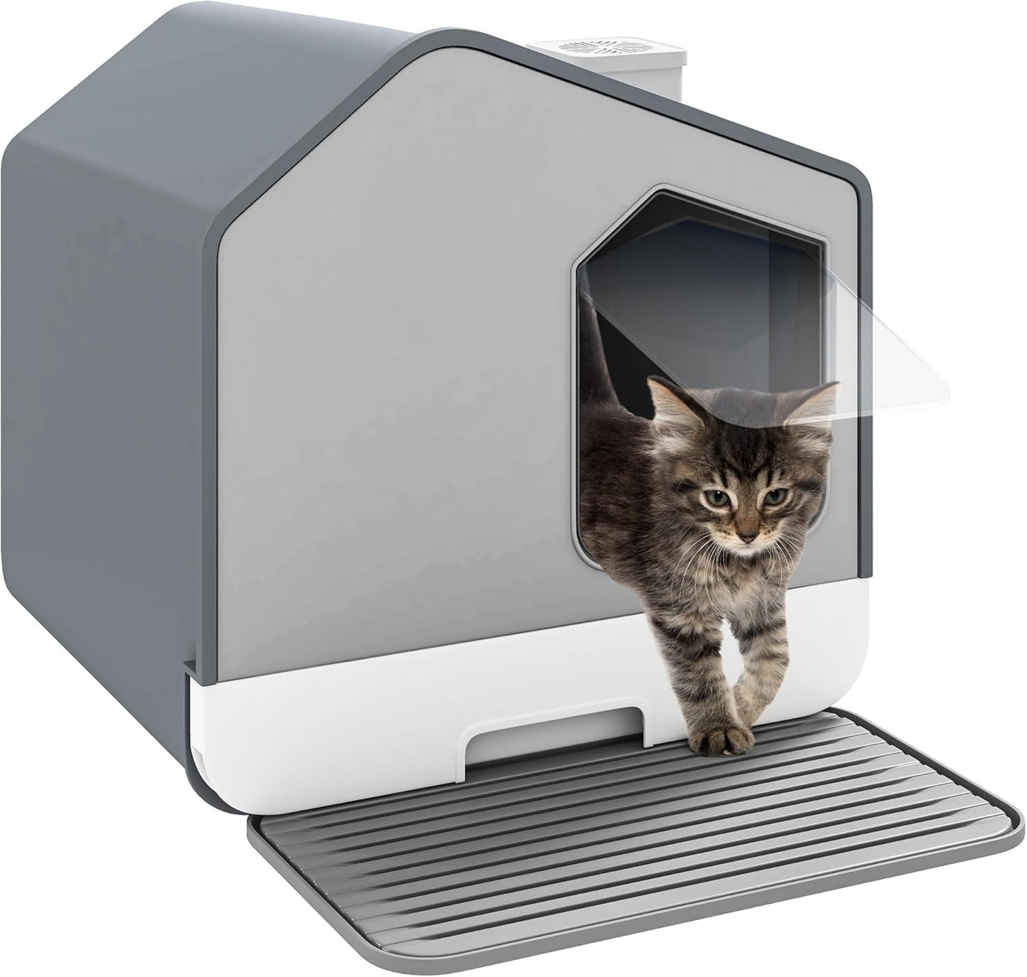 DWVO XL Enclosed Cat Litter Box: Odorless, Anti-Splashing Design