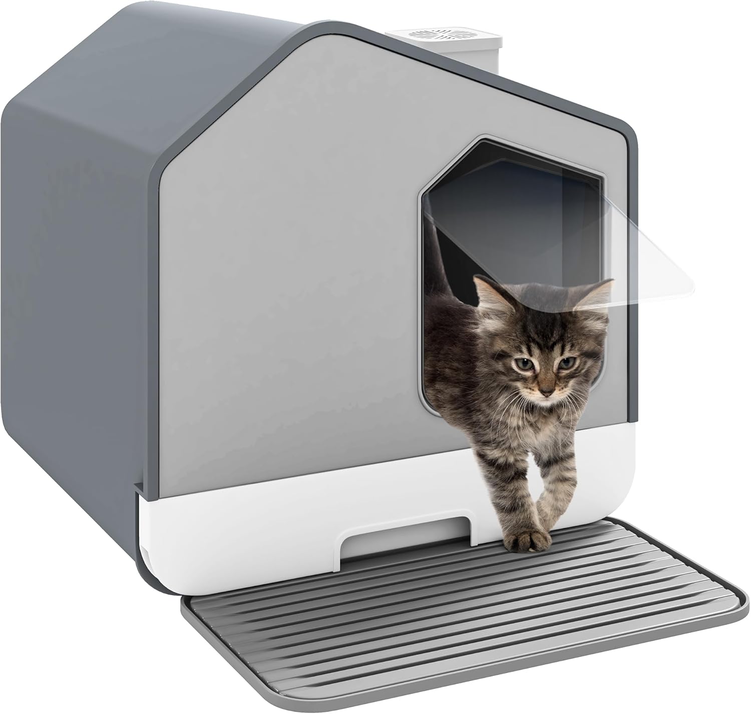 DWVO XL Enclosed Cat Litter Box: Odorless, Anti-Splashing Design