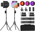 RGB LED Video Light 12.6in Panel 2Pack - Versatile RGB Studio Kit