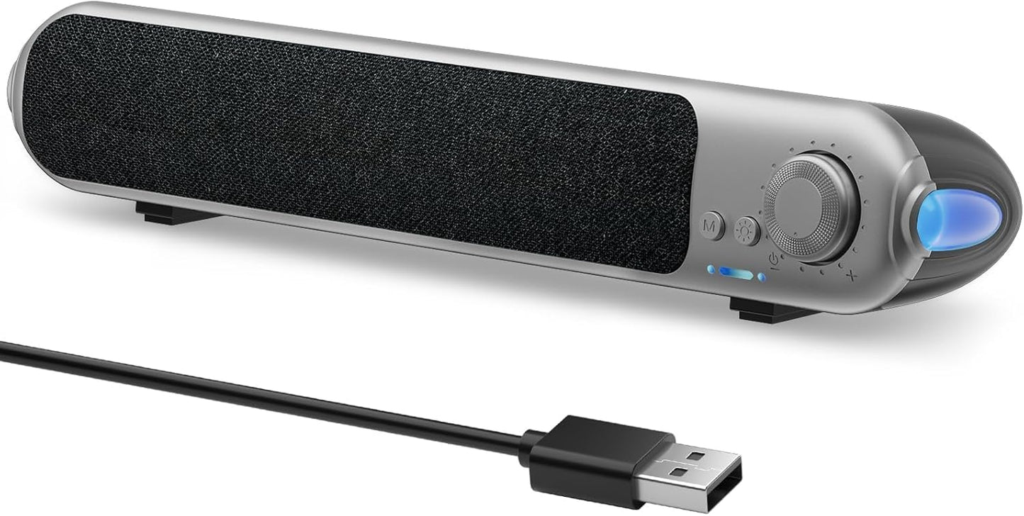 SENZER Crystal Clear USB Speakers - Rich Bass & Direct Control
