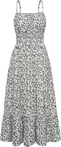 GRACE KARIN Womens 2025 Summer Maxi Dress - Smocked Floral Boho