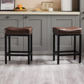 Sweetcrispy Bar Stools Set of 2 24 in Counter Height - Comfortable PU