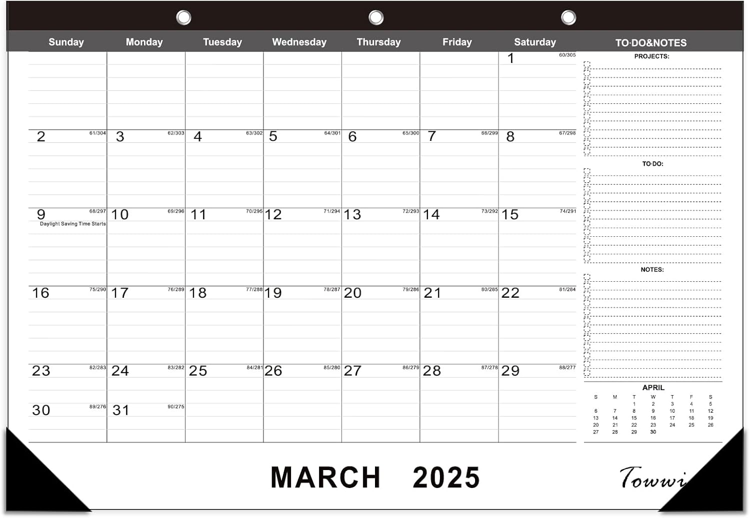 Towwi 2025-2026 Desk Calendar - Stay Organized & Productive!