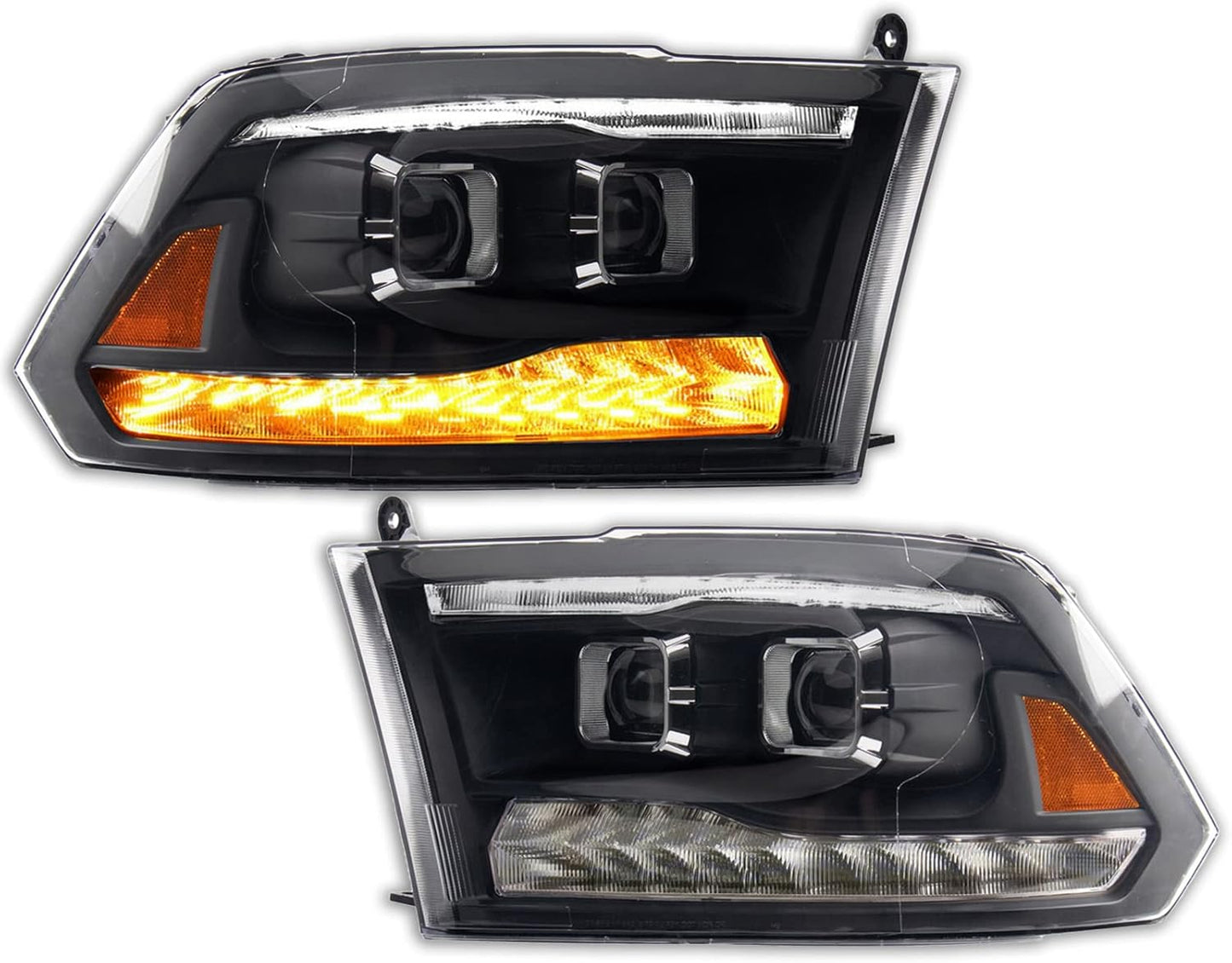 TRQ 2 Piece Headlight Assembly Set for Dodge Ram 1500 2500 3500