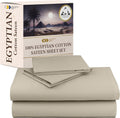 Egyptian Cotton King Sheets Deep Pocket Sateen - Cool, Lightweight