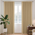 Joydeco White Blackout Curtains 96 in Length - Room Darkening Panels