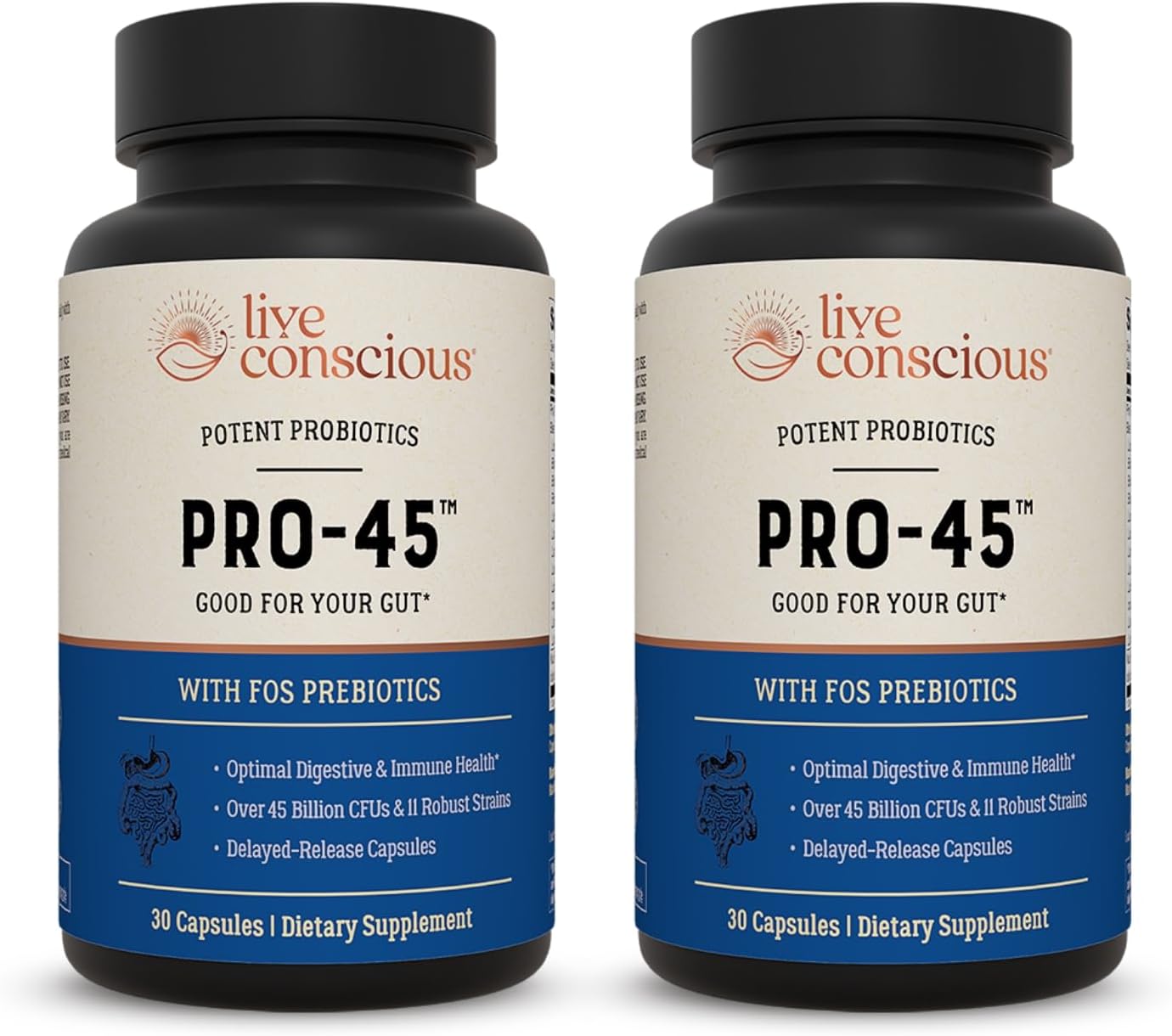 Live Conscious PRO45 Probiotic Formula for Immune and Digestive Health