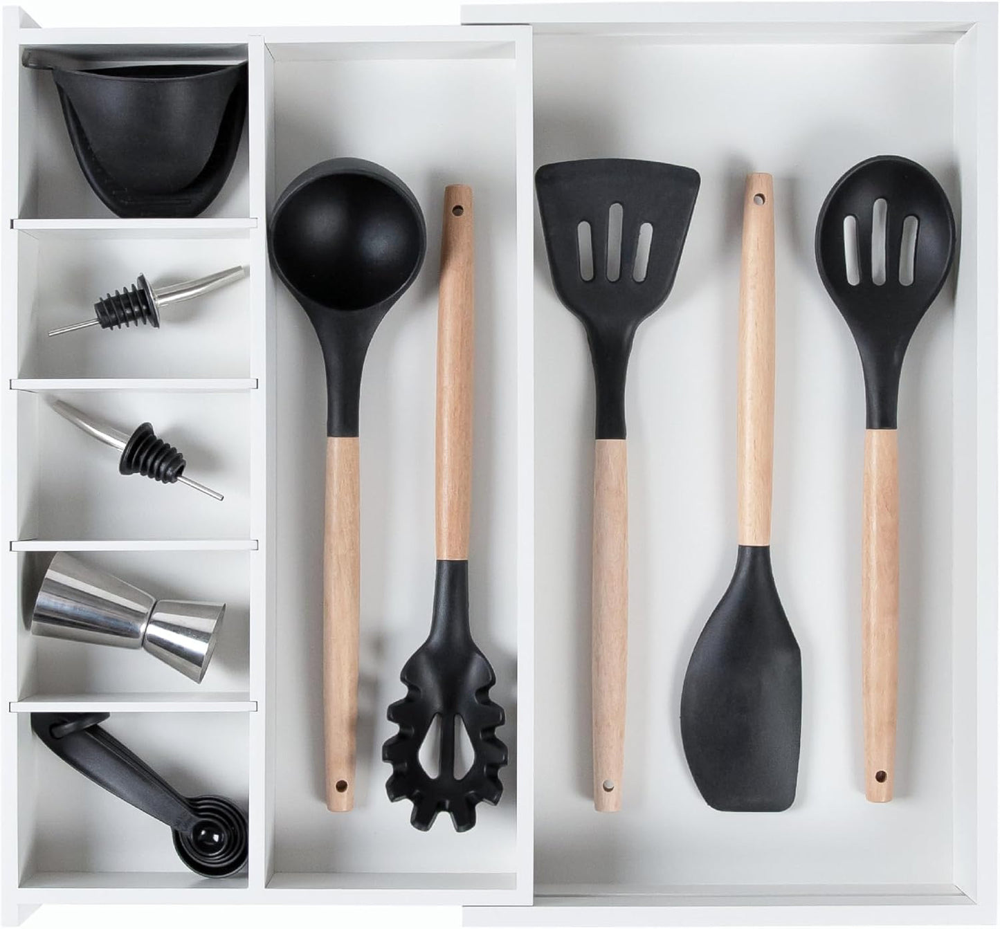 Adjustable Kitchen Drawer Organizer for Utensils and Junk