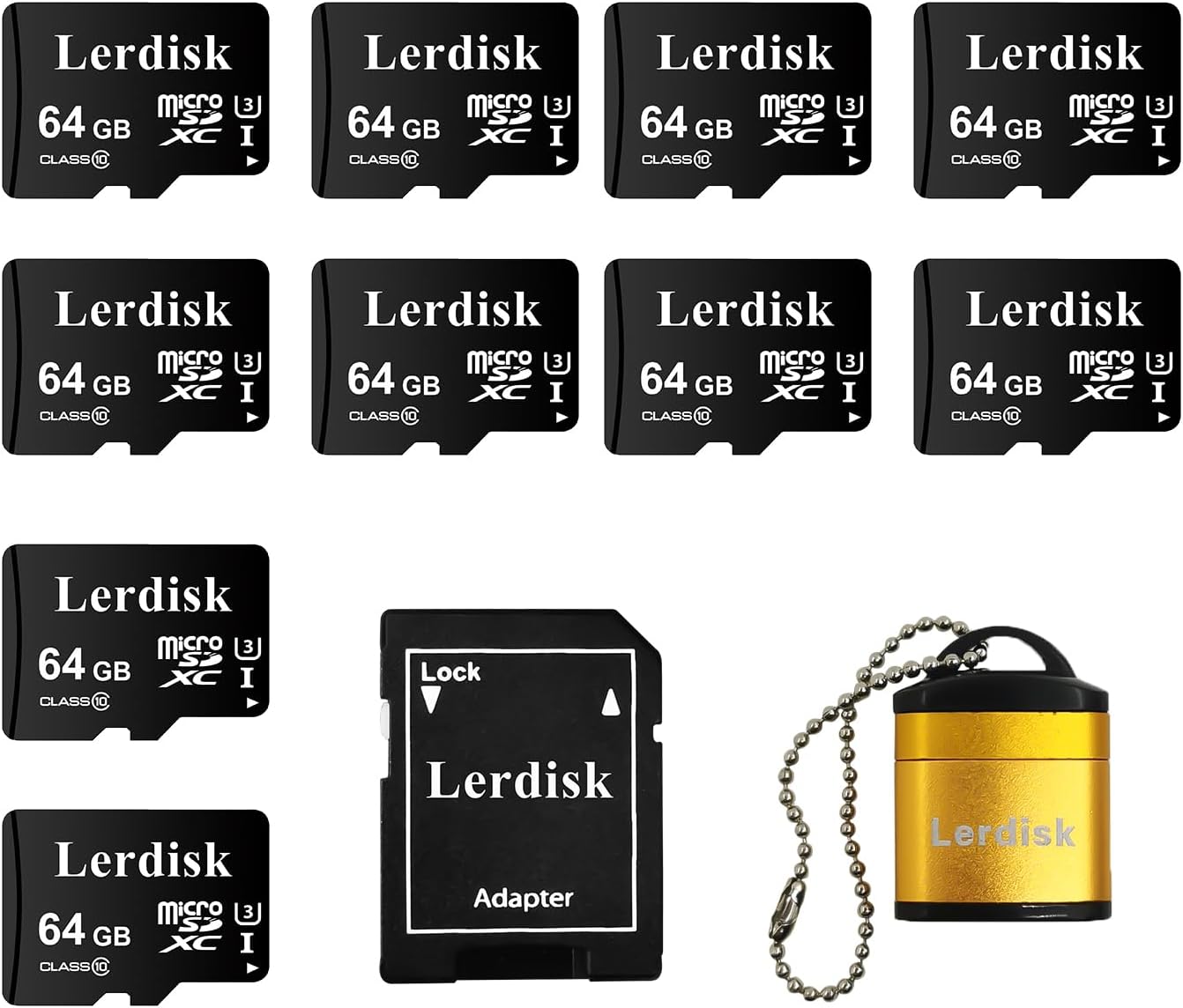 64GB Micro SD Card 10-Pack for 4K Cameras and More