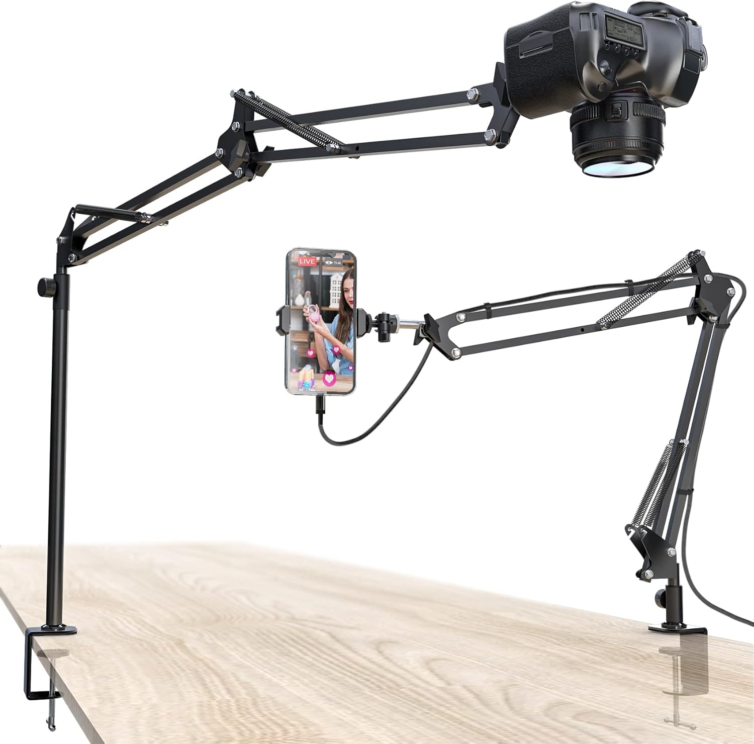 Overhead Camera Mount for DSLR, Webcam, and Microphone Use