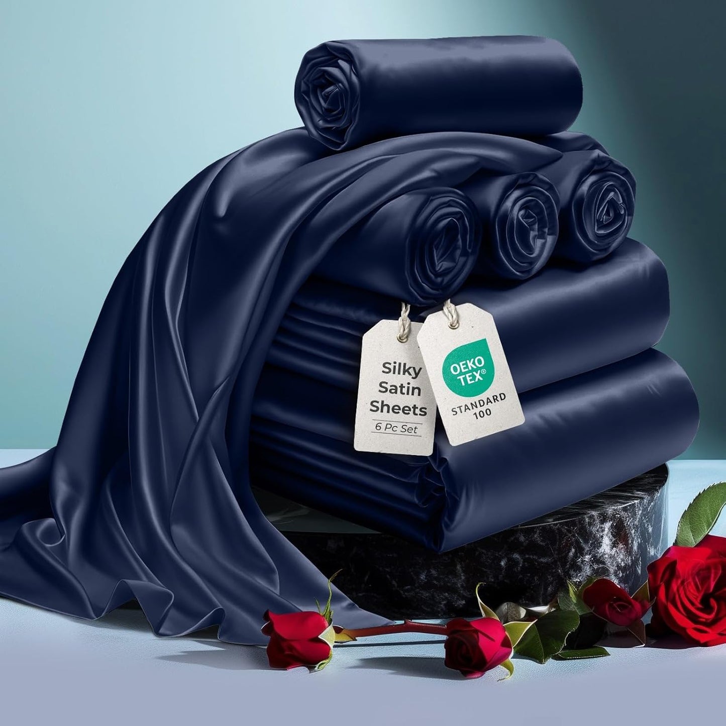 Indulge in Luxury with DECOLURE Satin Bed Sheets Set for King