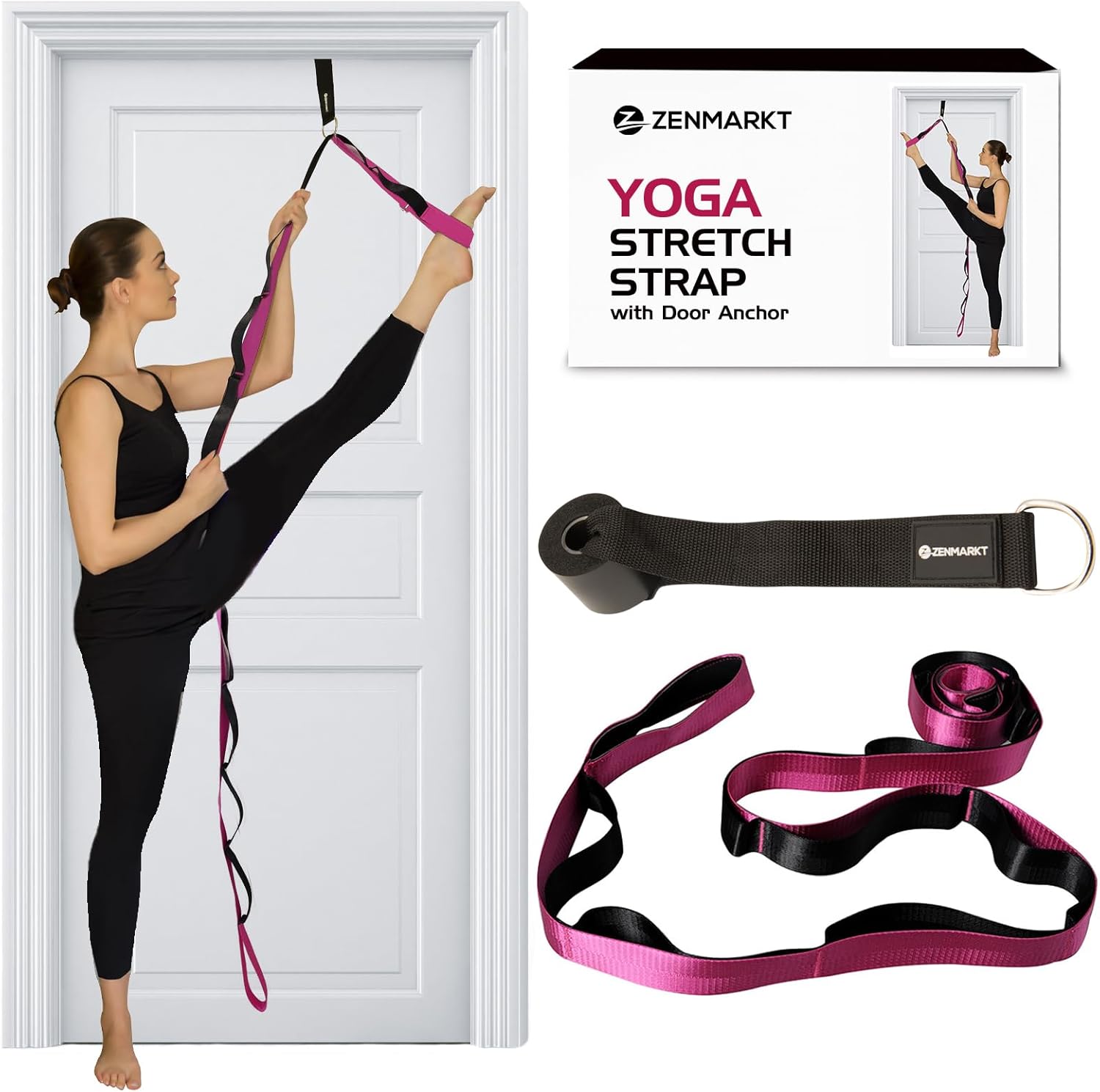 Zenmarkt 10-Loop Yoga Strap: Flexibility & Balance Boost