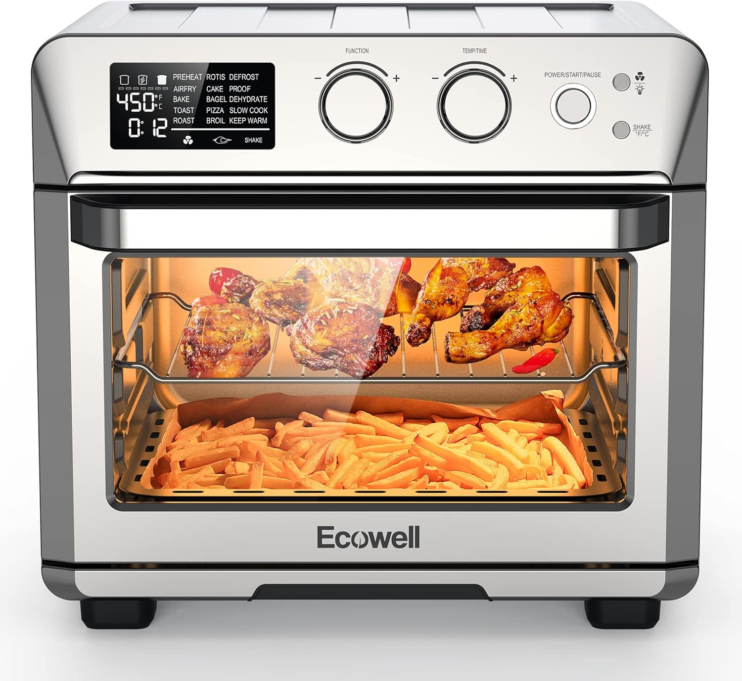 ECOWELL 15-in-1 Airfryer Toaster Oven: 360 Even Cooking