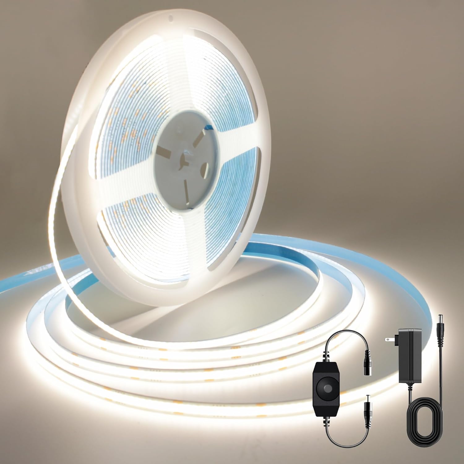 COB LED Strip Lights 32.8ft, Dimmable 4000K White Light