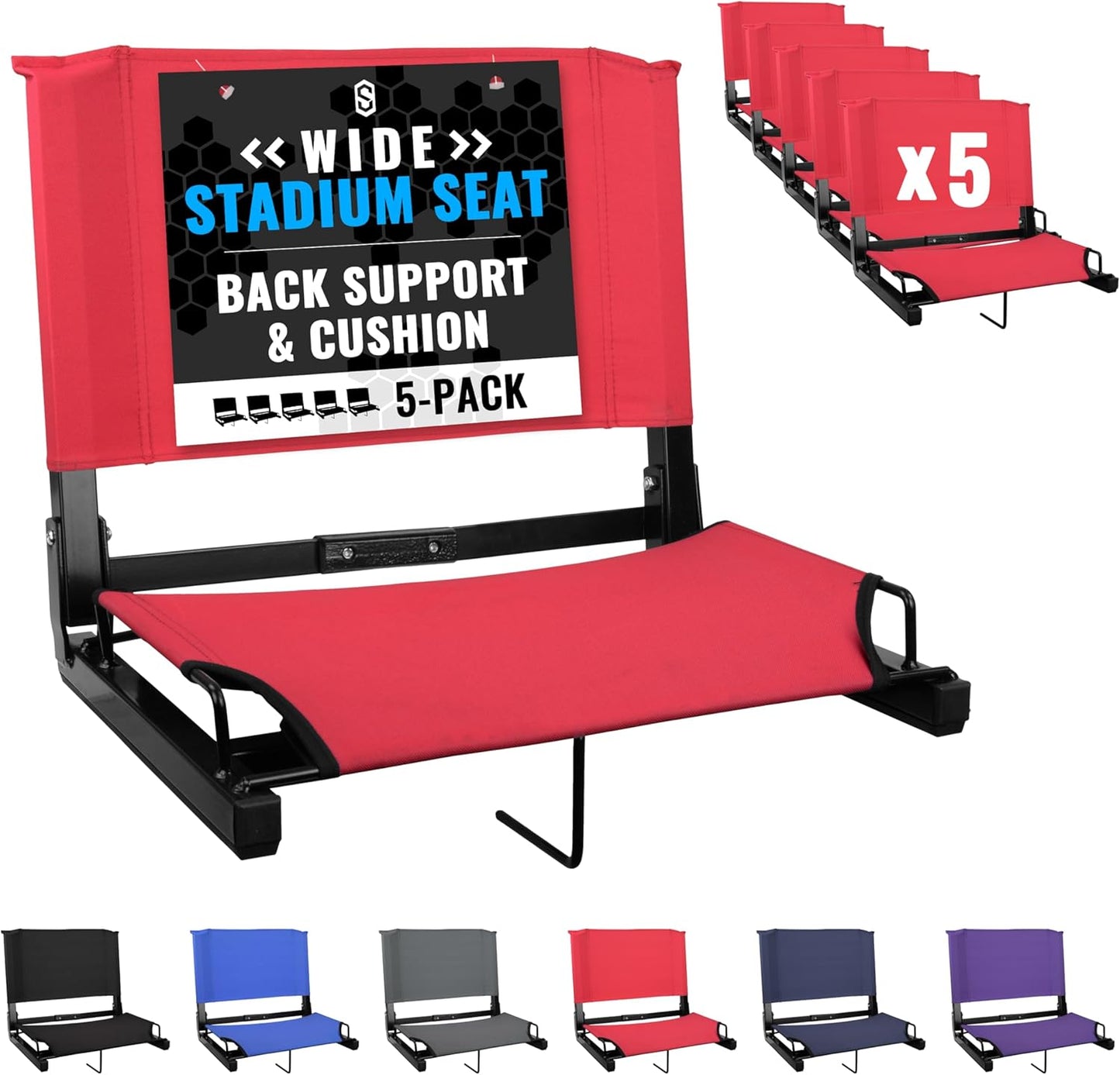 Sports Unlimited Bleacher Chairs with Back Support for Comfort