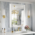 Amorho Bathroom Mirror 24 x 32 in White Metal Frame - Elegant, Durable