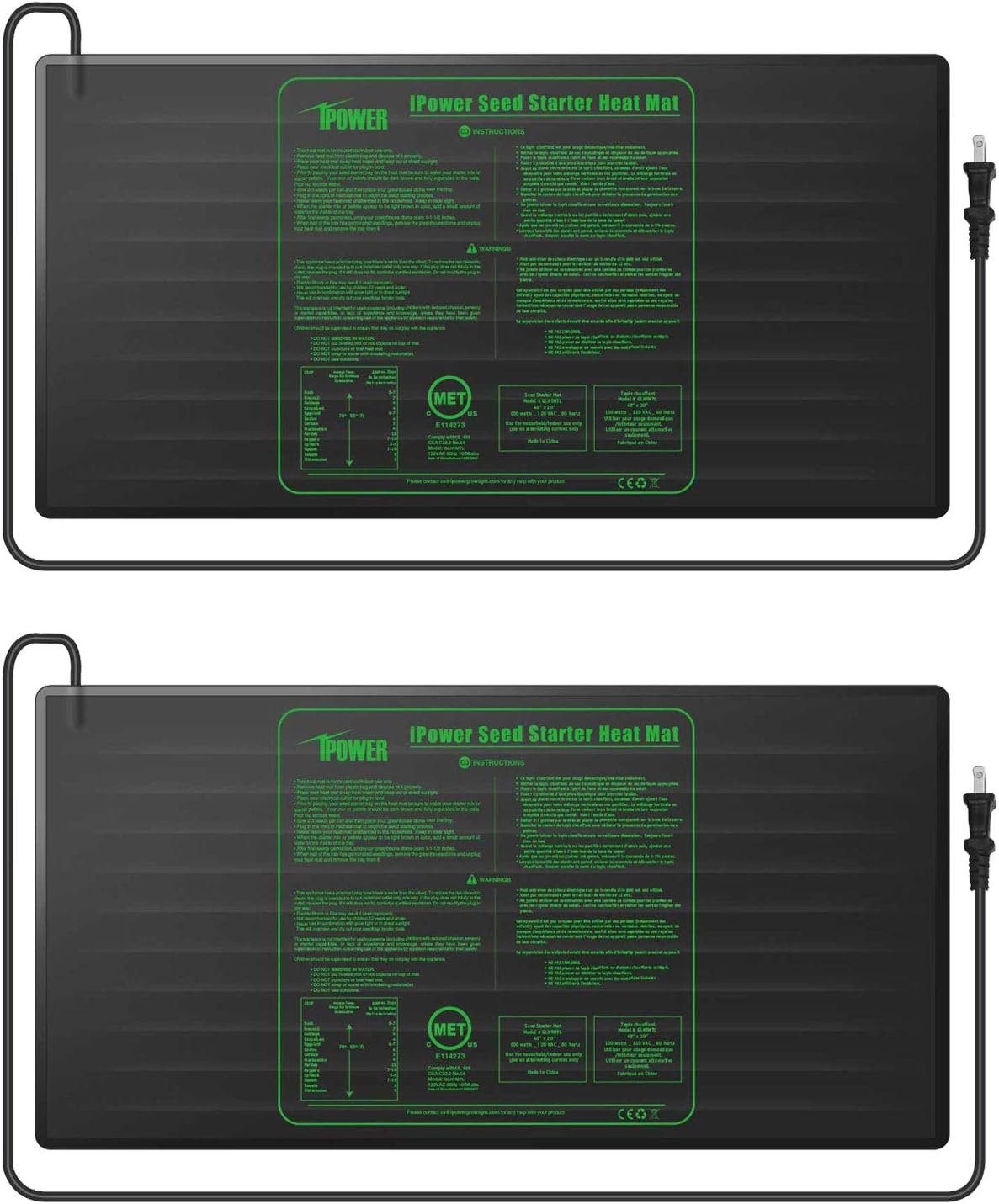 iPower 48in x 20in Waterproof Seedling Heat Mat for Germination