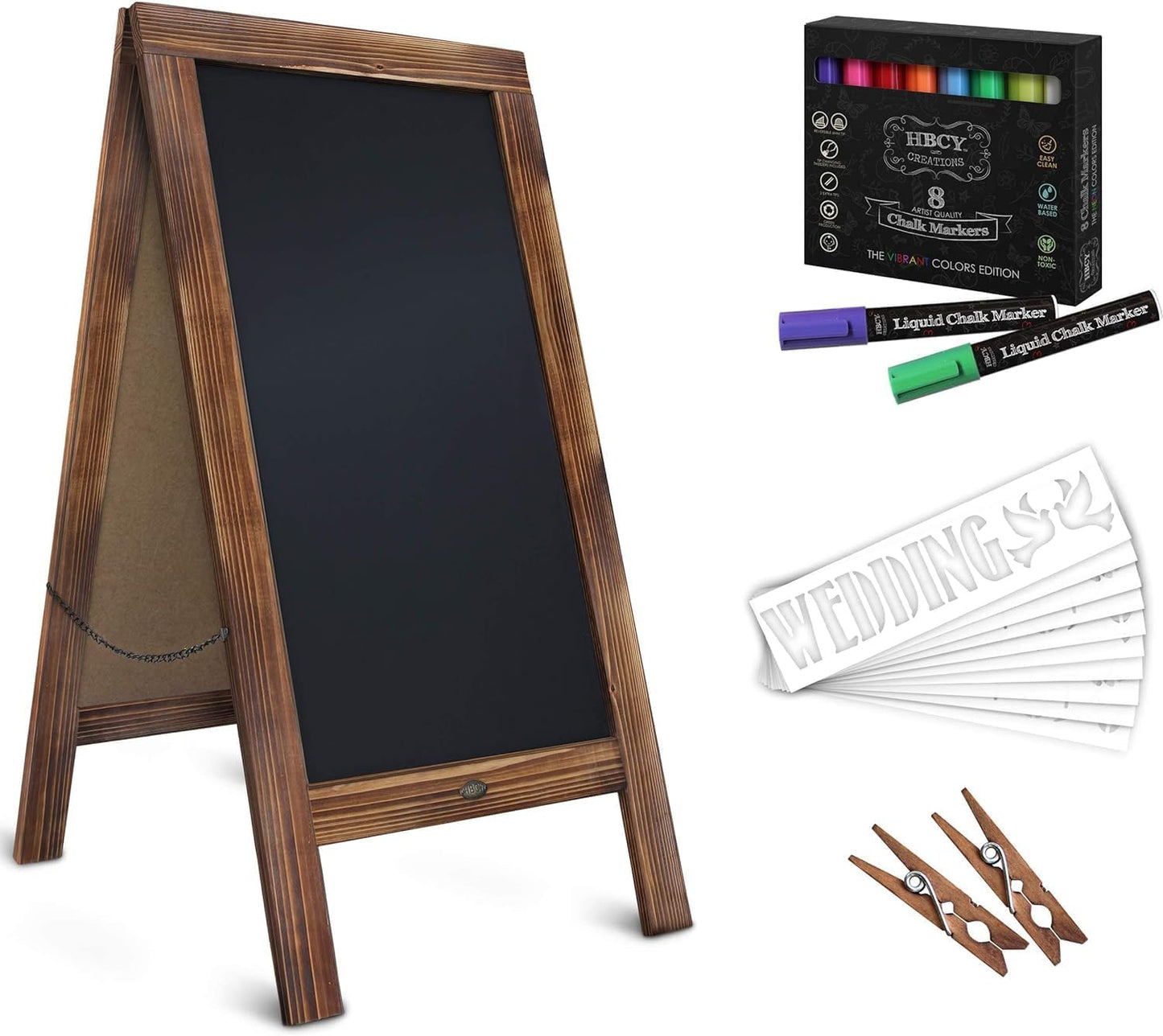 A Frame Chalkboard Sign: Double-Sided Magnetic Rustic Board