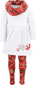 Unique Baby Girls Toddler 3pc Outfit Set - Festive Cotton Blend