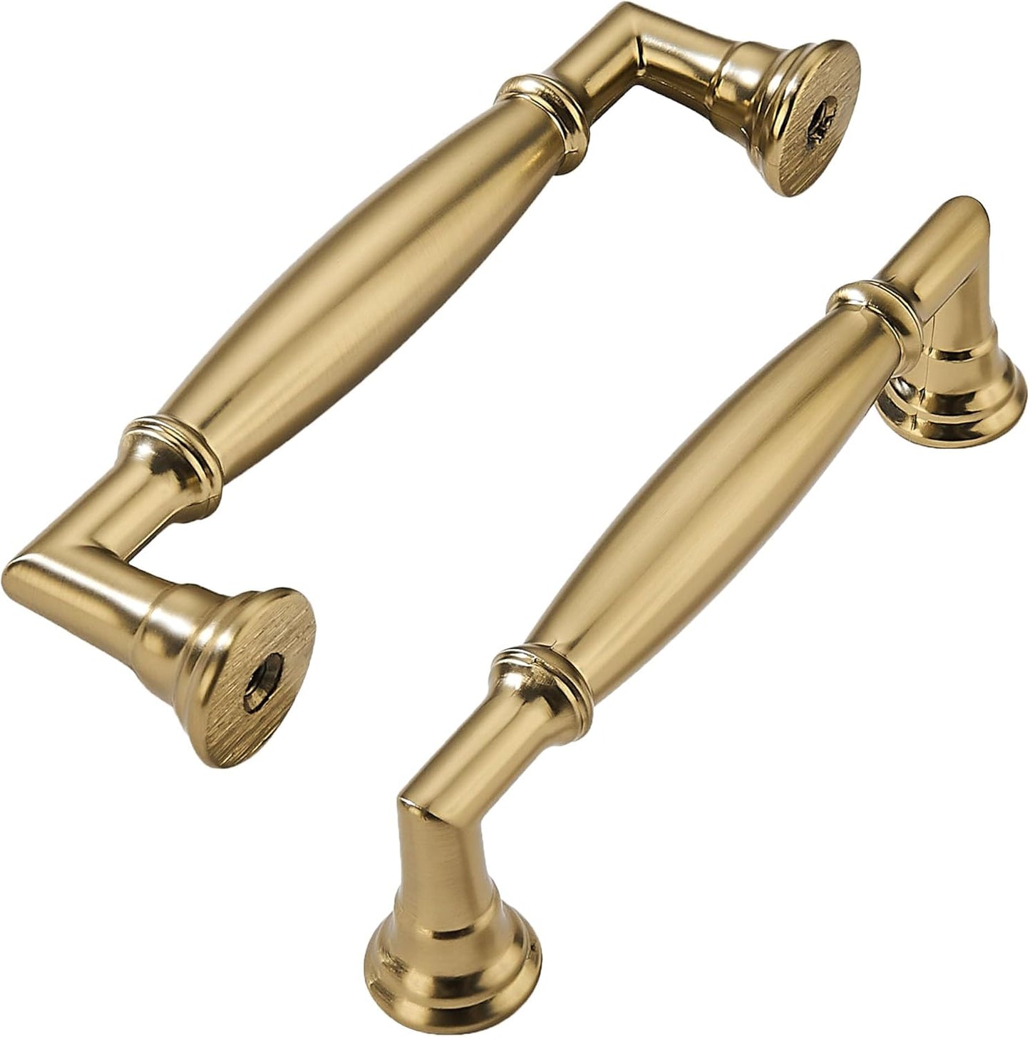 Brushed Brass Cabinet Pulls - 10 Pack 4 Inch Heavy Duty Handles