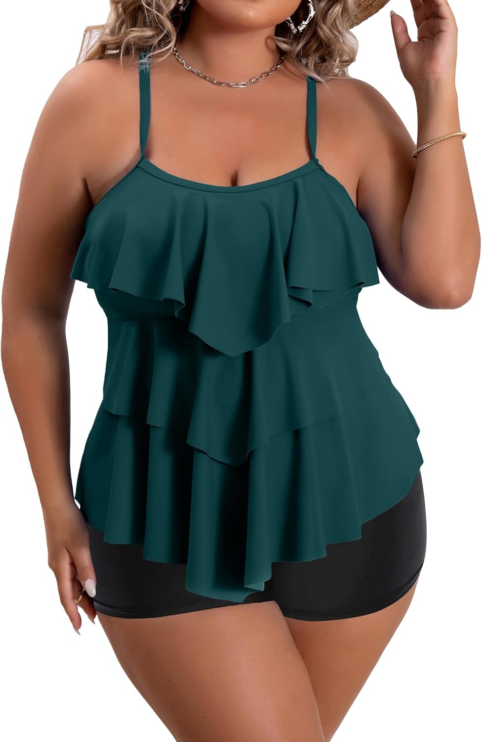B2prity Plus Size Tankini Swimsuits for Tummy Control & Style
