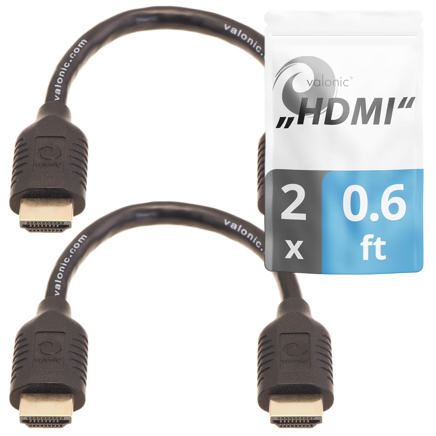 Valonic 4K HDMI Cable Duo - HighSpeed, UltraHD - Nintendo PS5 TV