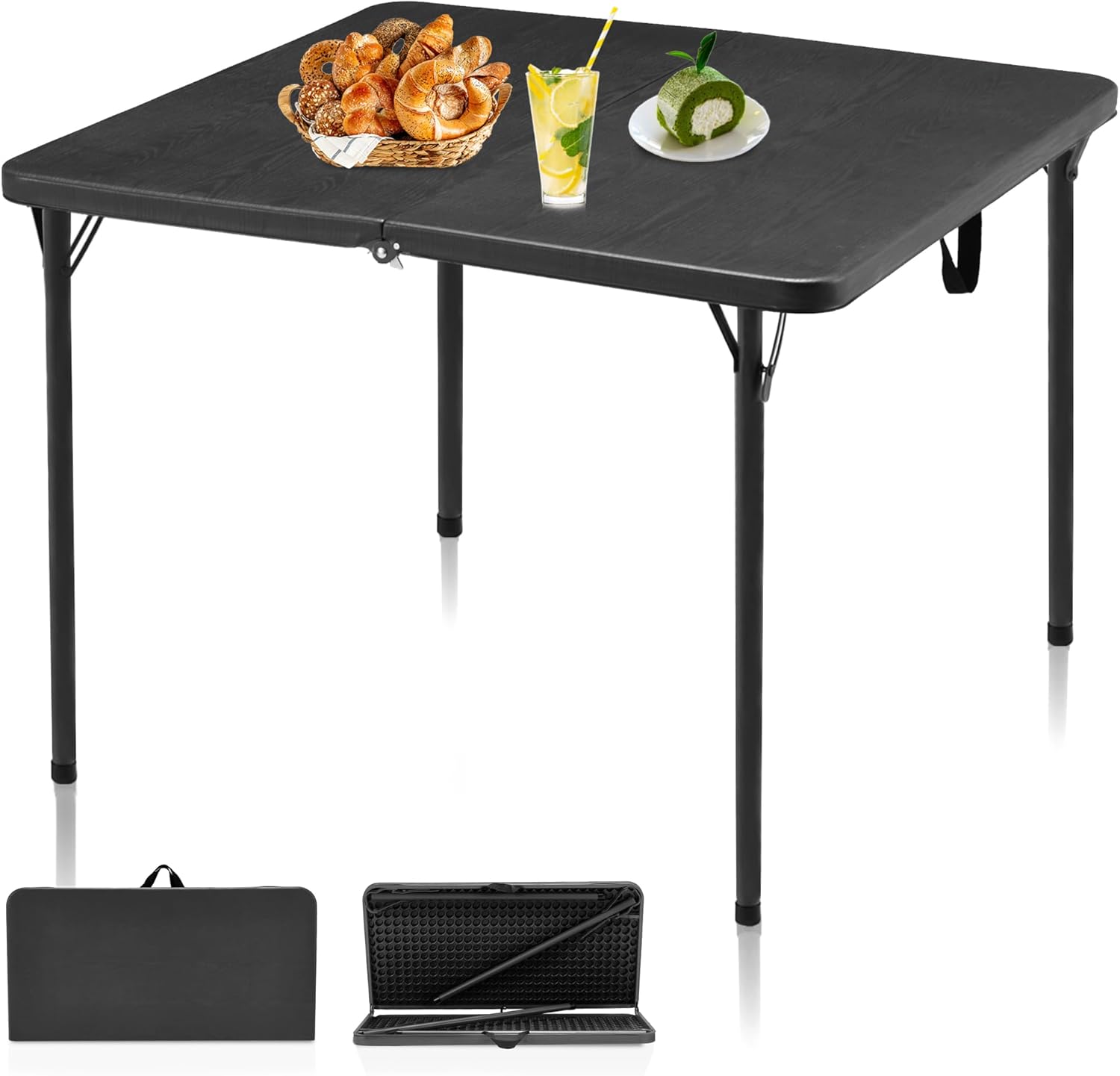 34 Folding Table Portable Square Card Table for Camping and More