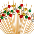 Christmas Cocktail Picks: Festive & Stylish 4.7 Bamboo Sticks