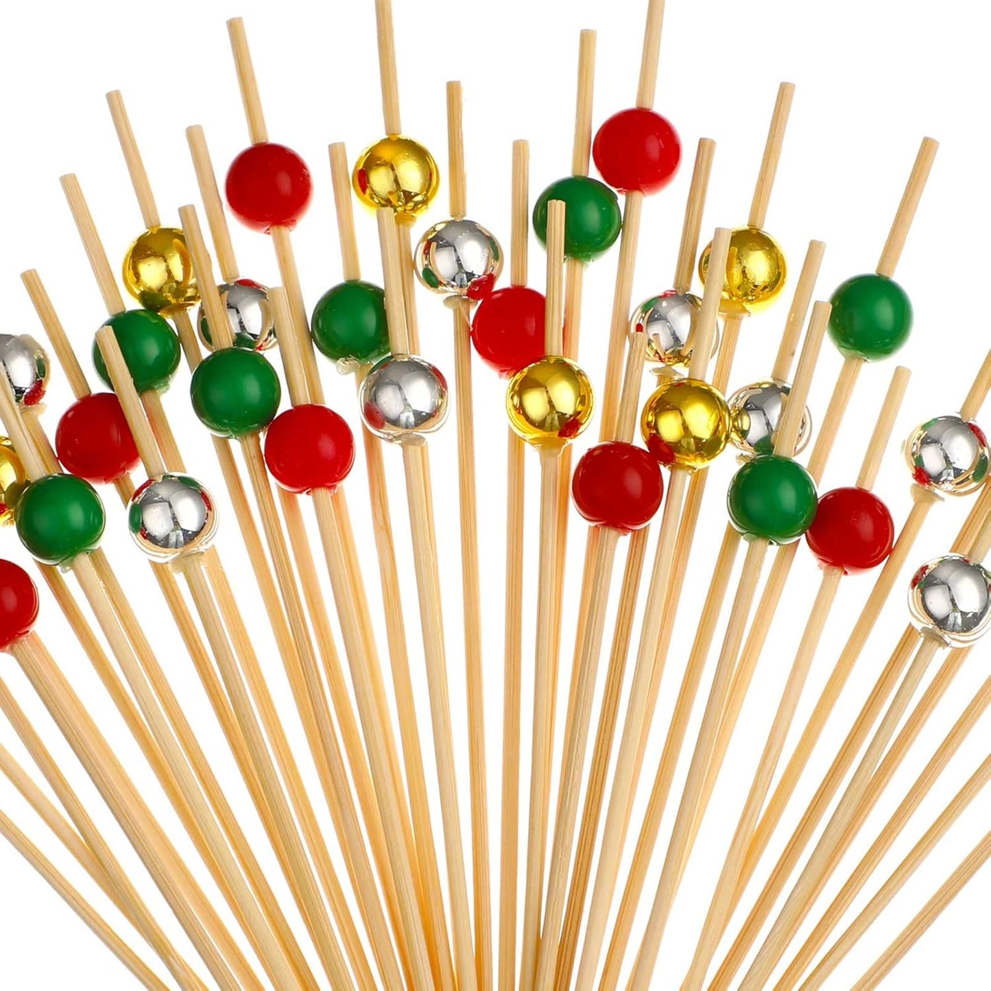 Christmas Cocktail Picks: Festive & Stylish 4.7 Bamboo Sticks