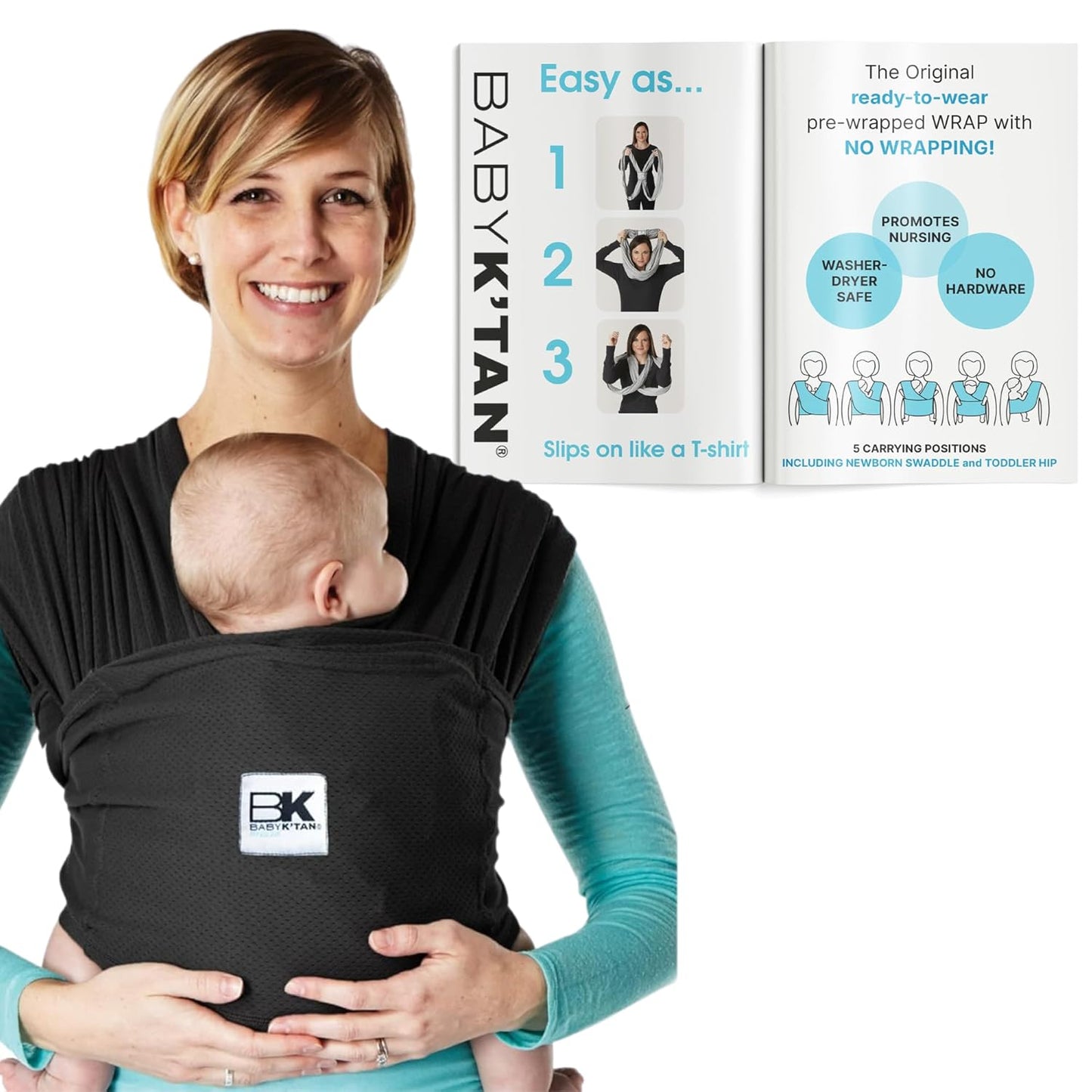 Breeze Baby K'tan Baby Carrier: Easy Pre-Wrapped Sling Gift