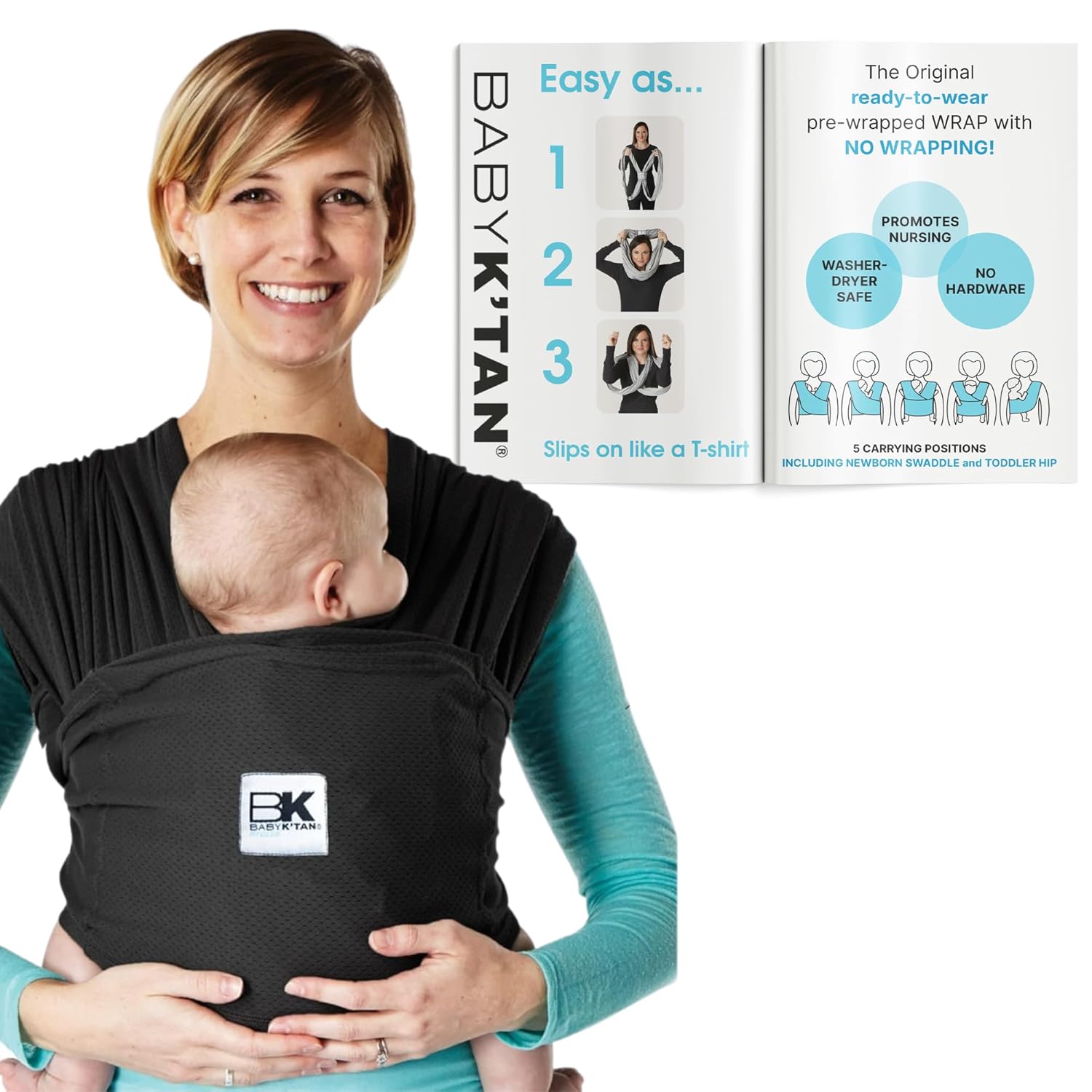Breeze Baby K'tan Baby Carrier: Easy Pre-Wrapped Sling Gift
