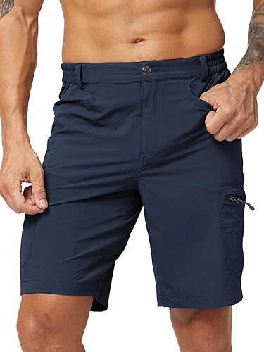 MIER Men's Quick Dry Hiking Shorts with 6 Pockets for Comfort