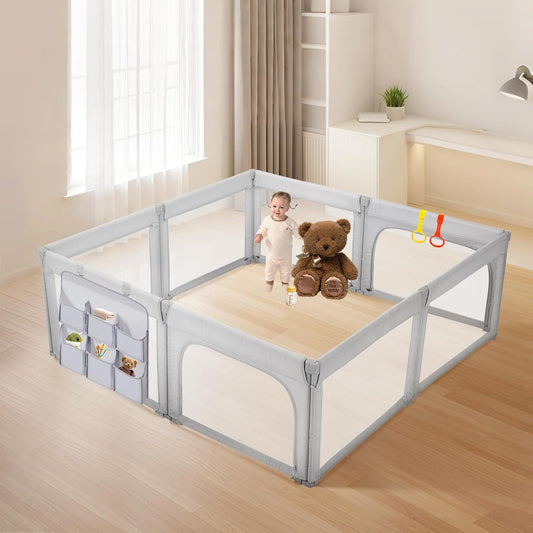 Foldable Baby Playpen for Toddlers - Adjustable Safety Play Area