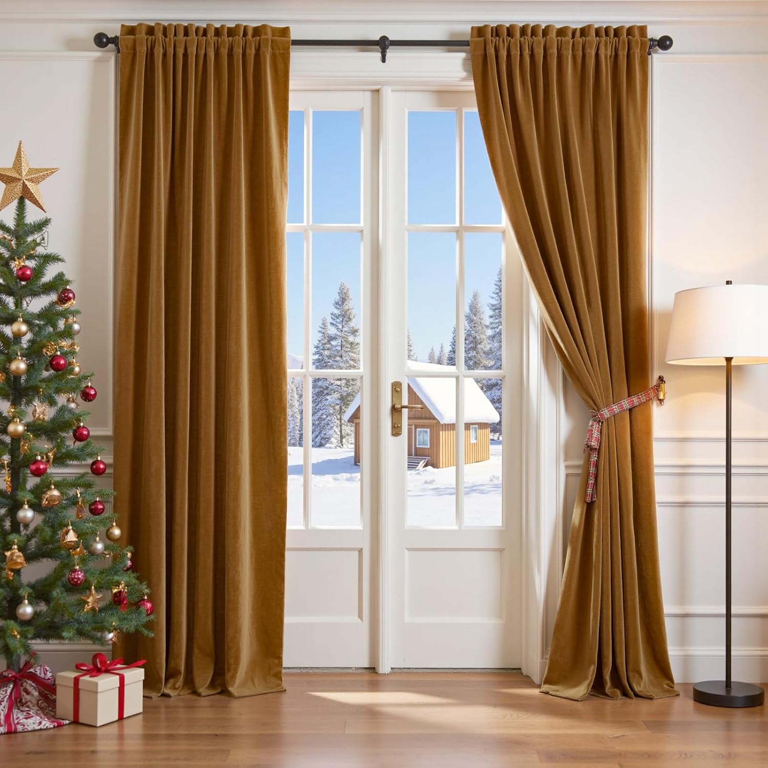 Lazzzy Velvet Curtains for Bedroom Living Room Darkening 120 in