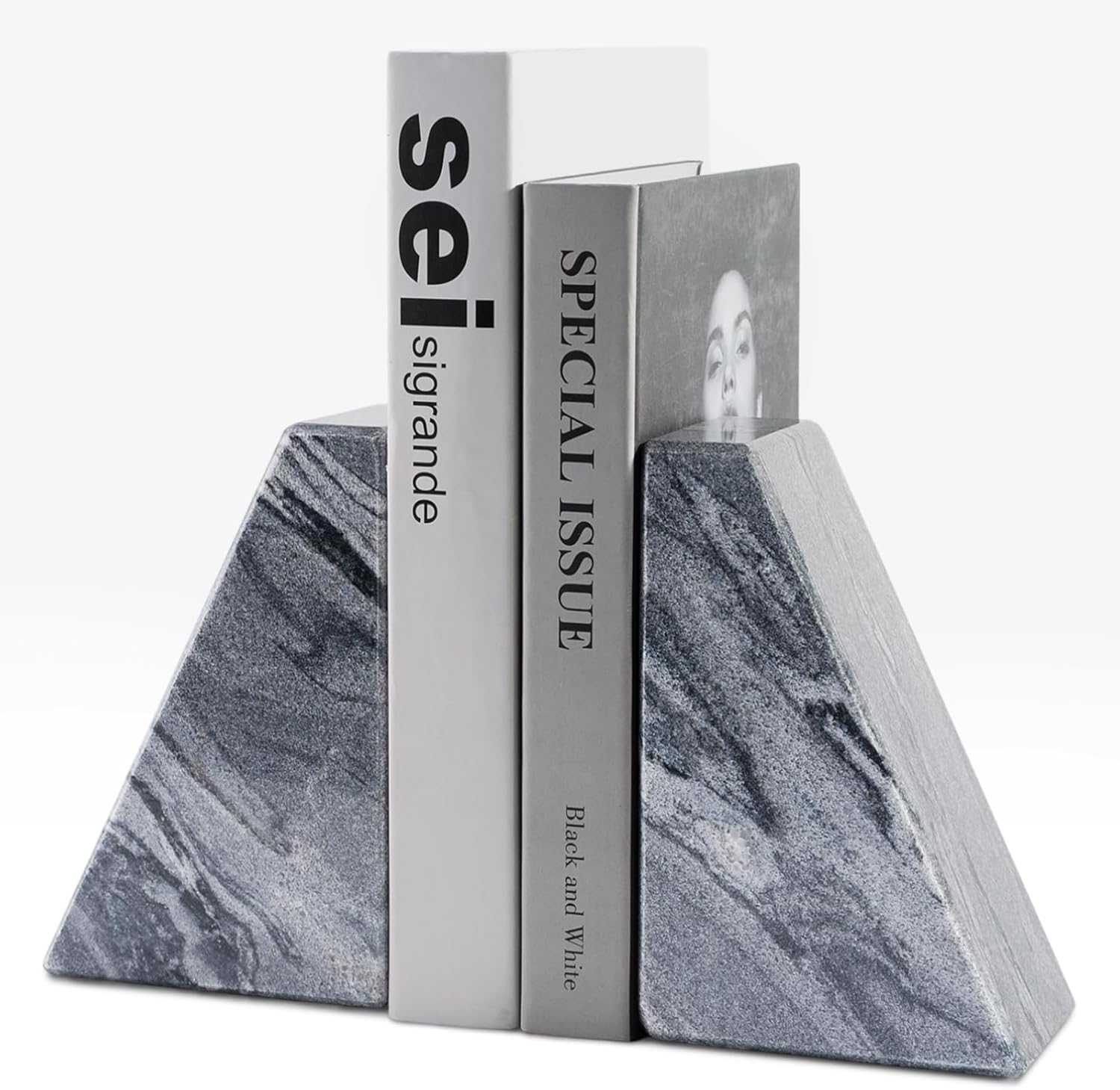Marble Bookends for Heavy Books - Unique Decorative Book Ends