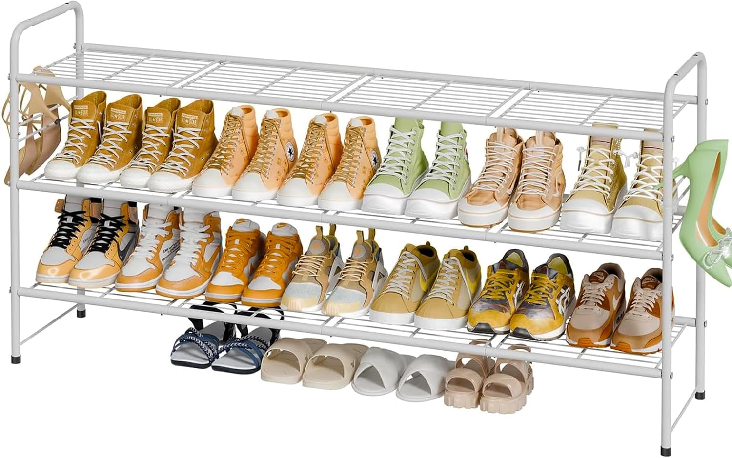 3 Tier Shoe Rack for Closet - Extra Long Heavy Duty Organizer