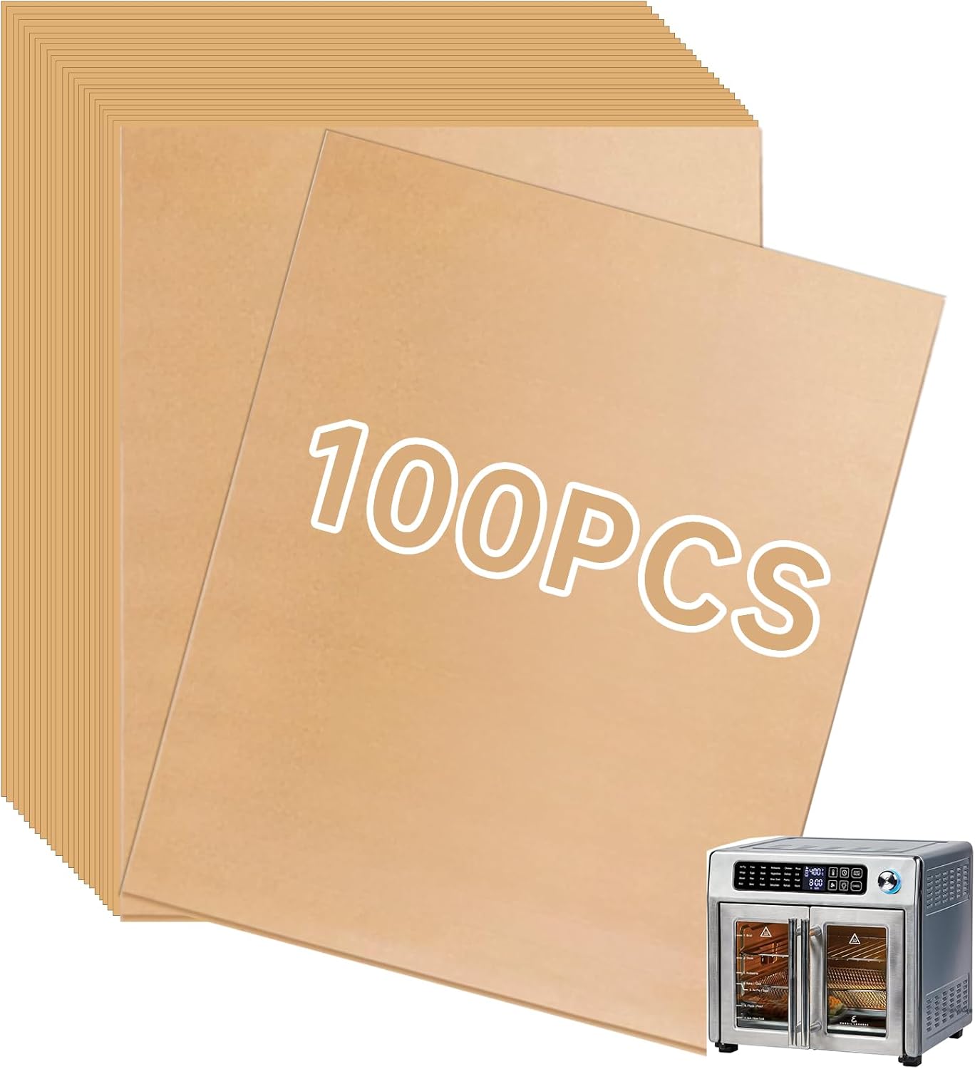 Non-Stick Air Fryer Liners, 100pc - Easy Cleanup