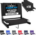 Wide Bleacher Chair with Back and Cushion - 400 lb Capacity