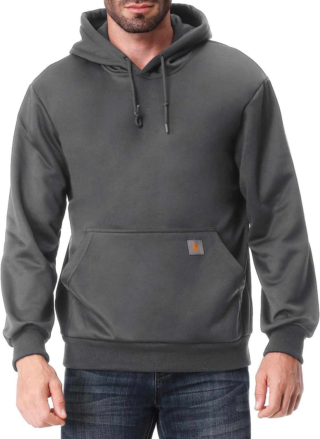 Men's Relaxed Fit Fleece-Lined Pullover Hooded Sweatshirt