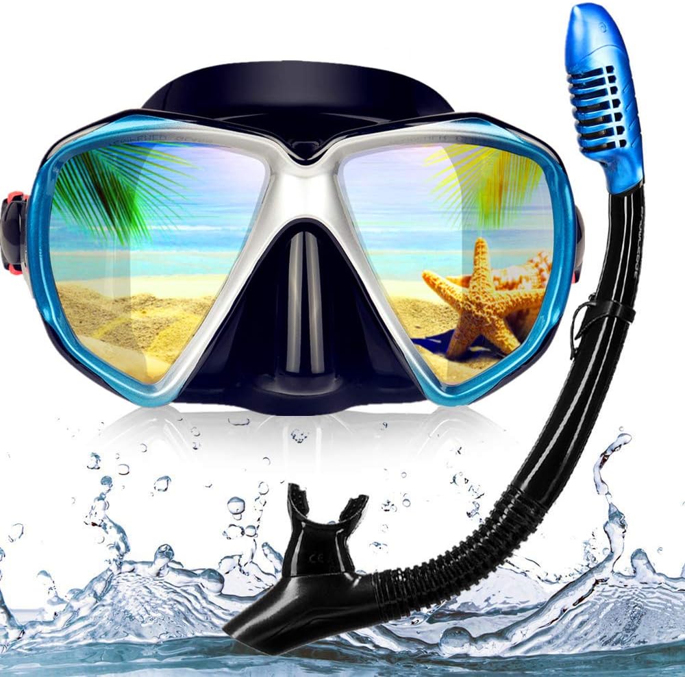 EXP VISION Panoramic HD Snorkel Mask - Anti-Fog for Clear Diving