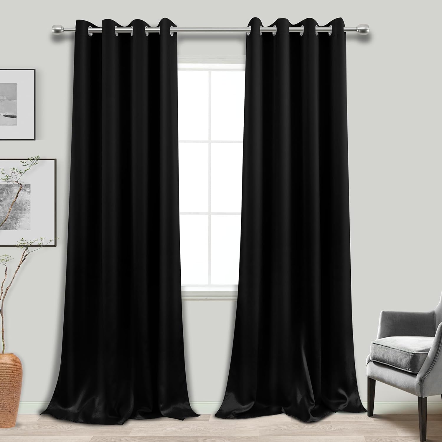 KOUFALL Blackout Curtains 120 Inches Long for Living Room